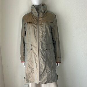 Cole Haan Topaz Iridescent packable hooded raincoat jacket